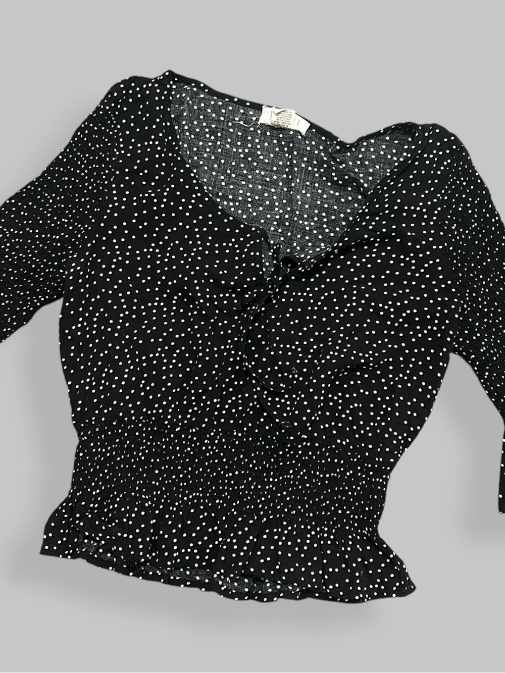Ivy & Main black and white polka dot blouse